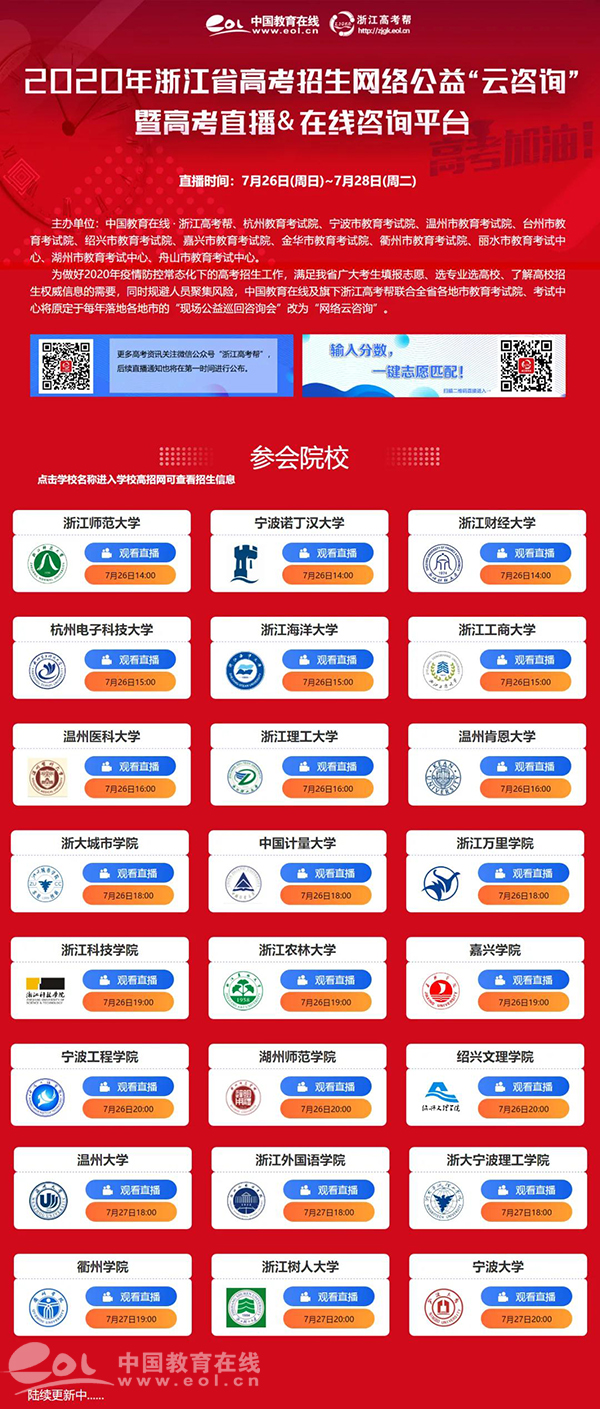 26日放榜,志愿怎么填?2020高考"云咨询"来袭,线上与招办互动吧!